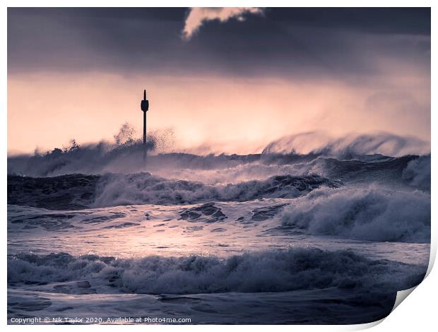 Barrel Rock Bude Print by Nik Taylor