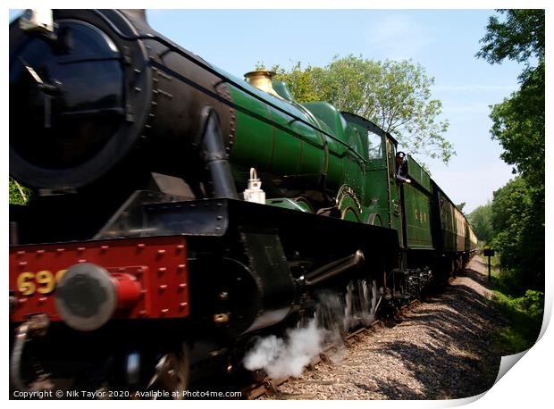 Steam Locomotive, Hall class 6960 - Ravingham Hall  Print by Nik Taylor