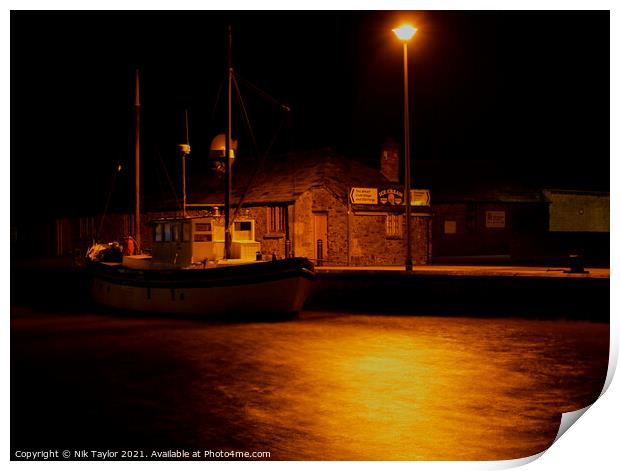 Bude at night Print by Nik Taylor