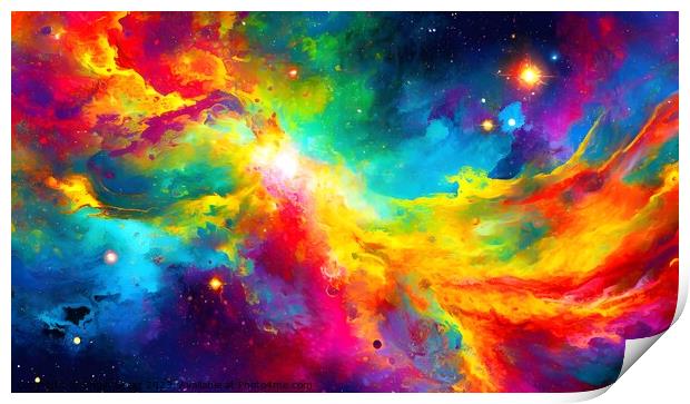 Colorful universe background ai Print by Engin Sezer