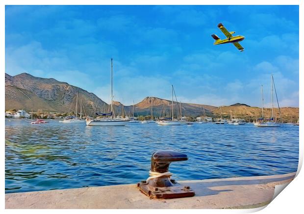 POLLENSA BAY SEA PLANE  Print by LG Wall Art