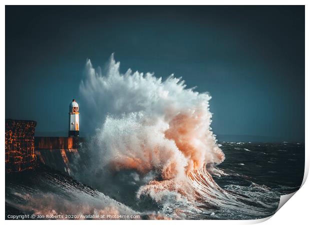 Crashing waves Print by Jon Roberts