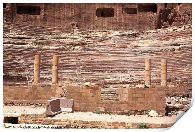 The Amphitheatre in Petra Print by Alexandra Lavizzari