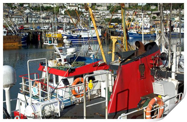 Newlyn's Fishing Trawlers  Print by Alexandra Lavizzari