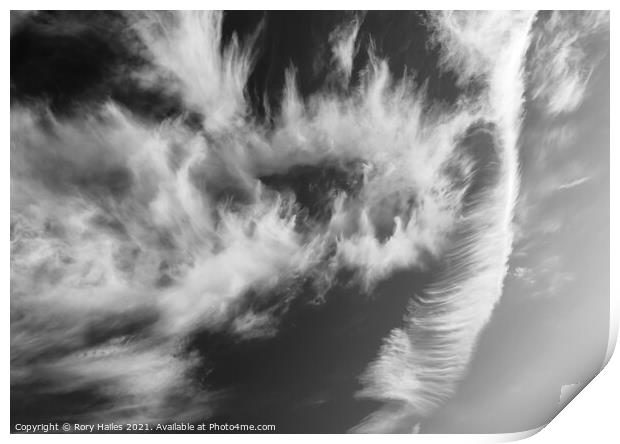 Monochrome cloud formation Print by Rory Hailes