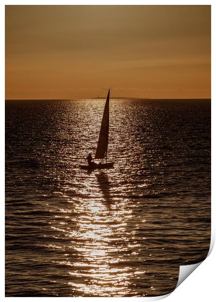 Sailing silhouette Print by Rory Hailes
