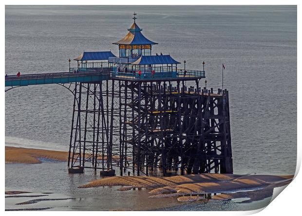 Clevedon Pier at very low tide Print by Rory Hailes