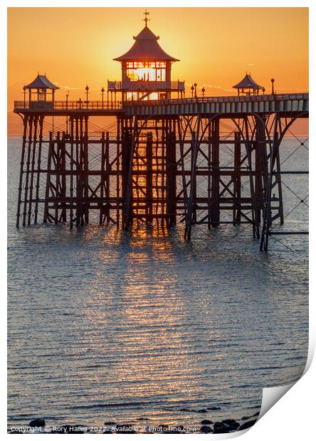 Clevedon Pier at sunset  Print by Rory Hailes