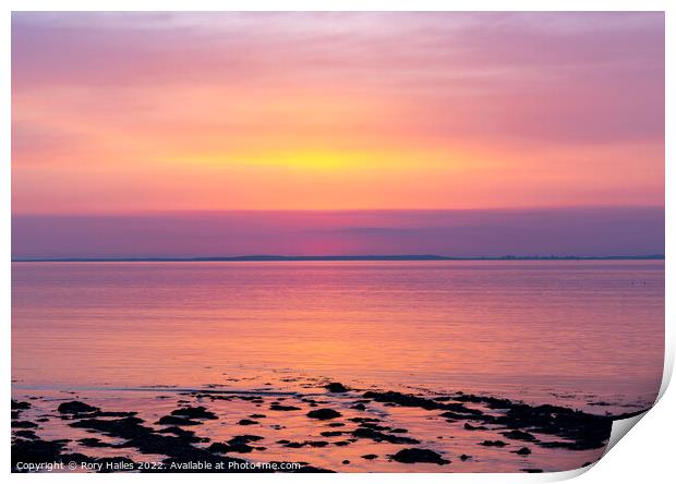 Colourful sunset over the Bristol channel Print by Rory Hailes