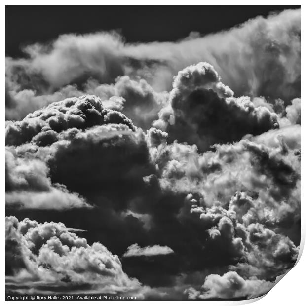 Fluffy clouds in the sky Print by Rory Hailes