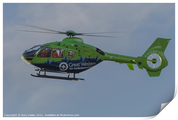 Great Western Air Ambulance Print by Rory Hailes