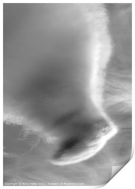 Monochrome hammer cloud Print by Rory Hailes
