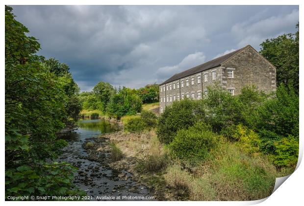 The Water of Fleet river and Mill at Gatehouse, Dumfries and Galloway, Scotland Print by SnapT Photography