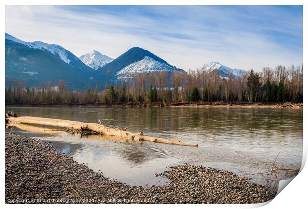 Skeena River in British Columbia, Canada, on an early spring morning Print by SnapT Photography