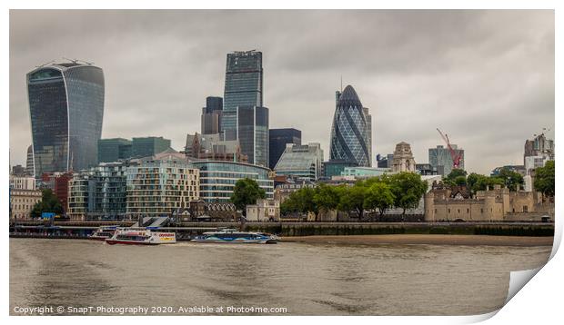 Cityscape of the Skyscrapers in the city of London financial district Print by SnapT Photography