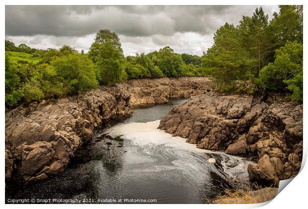 Water of Ken river flowing through a rocky gorge n Print by SnapT Photography