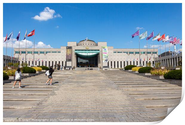 The steps at the entrance at the War Memorial of Korea Museum, Seoul Print by SnapT Photography