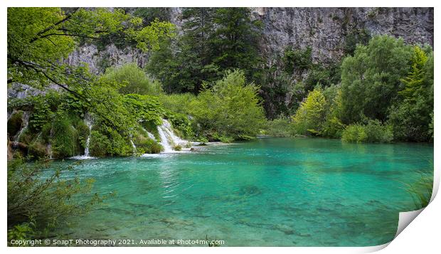 A shallow lake at the UNESCO World Heritage Site of Plitvice Lakes Print by SnapT Photography