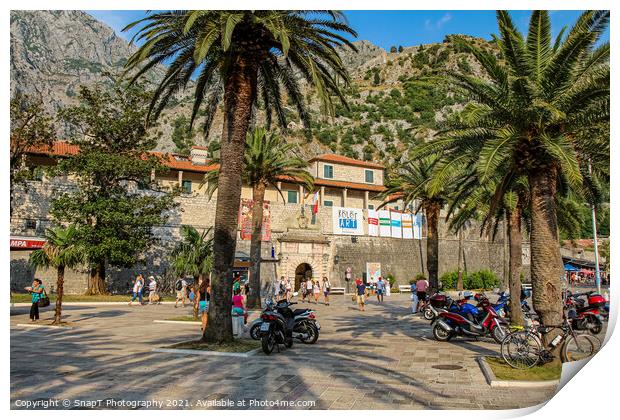 The Sea Gate at the entrance to the old town of Kotor, Montenegro Print by SnapT Photography