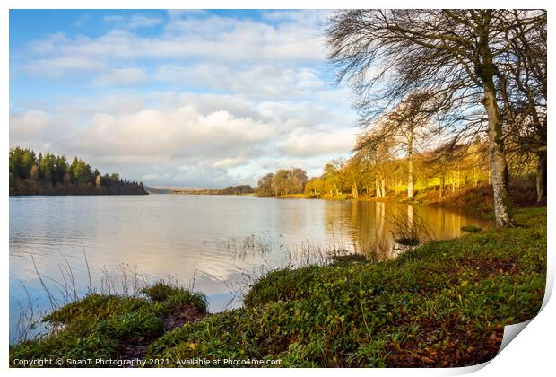 Winter sun over Loch Ken at Parton, Dumfries and Galloway, Scotland Print by SnapT Photography