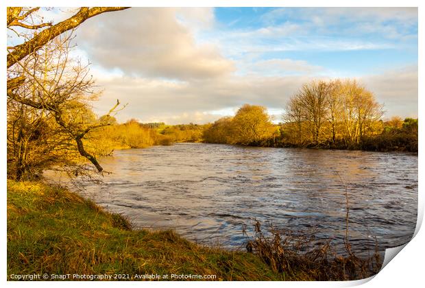 The Water of Ken between St. John's town of Dalry and New Galloway in winter Print by SnapT Photography