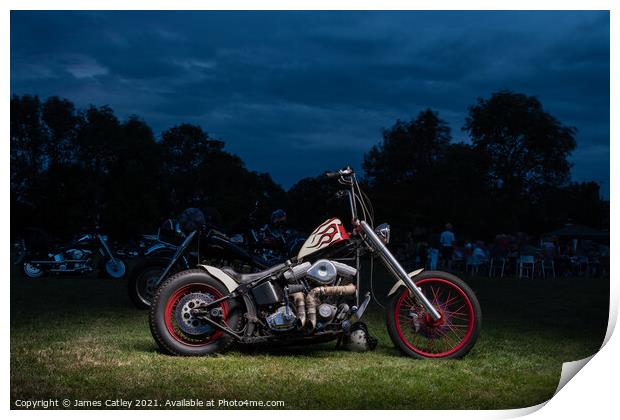 Harley Davidson Chopper Print by James Catley