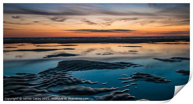 Sunset reflections Print by James Catley