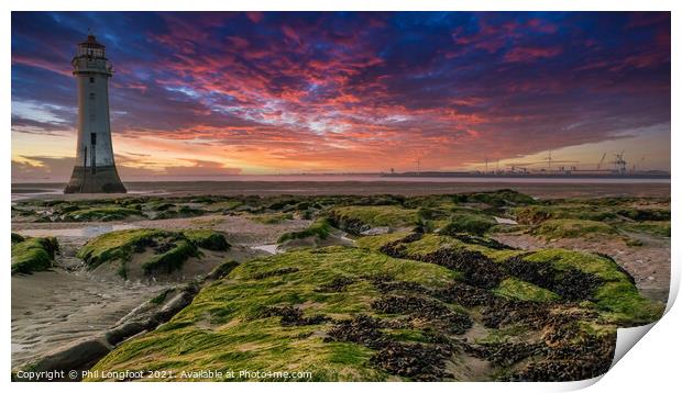 New Brighton Wirral Sunset  Print by Phil Longfoot