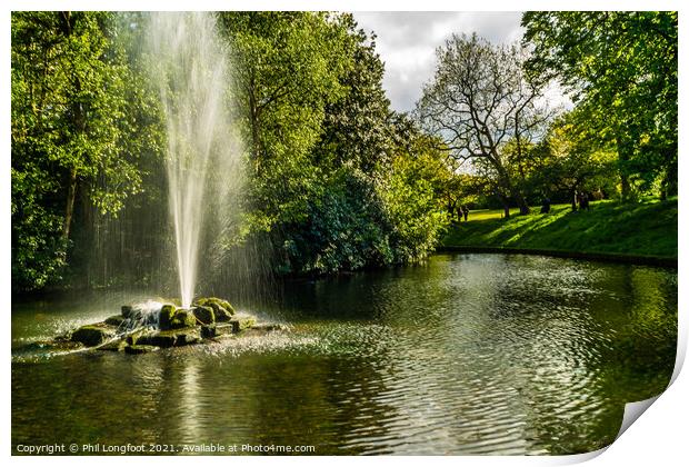Sefton Park Liverpool Fountain Print by Phil Longfoot