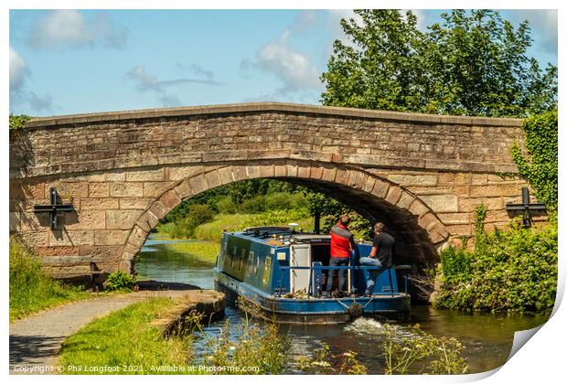 Cruising along on the Canal Print by Phil Longfoot