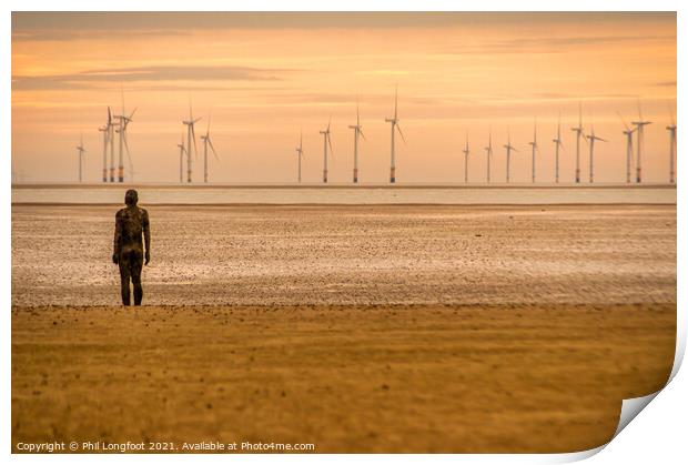 Iron Man alone on the beach - Crosby  Print by Phil Longfoot