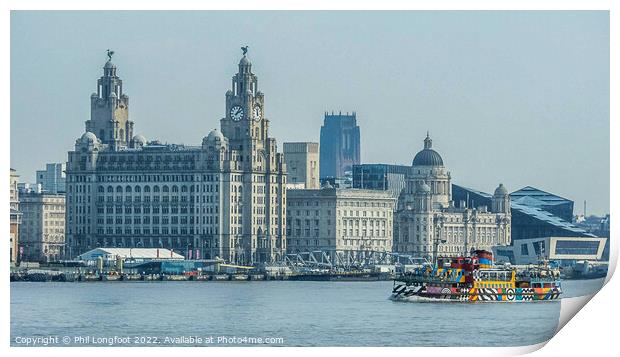 Three Graces and Snowdrop Ferry Liverpool Print by Phil Longfoot