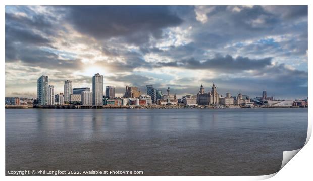 Liverpool Waterfront Sunrise Print by Phil Longfoot
