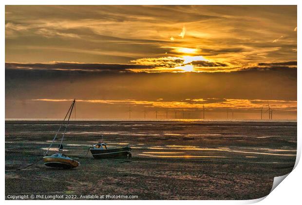 Beautiful sunset over Liverpool Bay  Print by Phil Longfoot