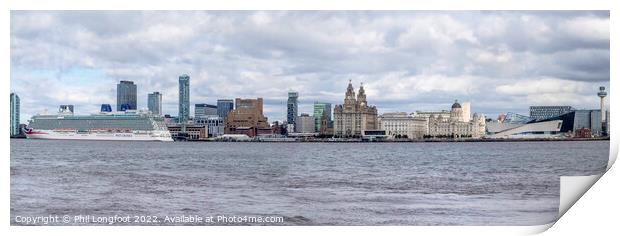 MV Britannia visits the famous Liverpool Waterfront.  Print by Phil Longfoot
