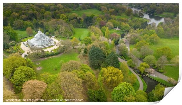 Sefton Park Liverpool by air Print by Phil Longfoot