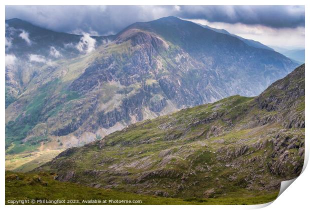 Snowdonia mountain range Wales  Print by Phil Longfoot