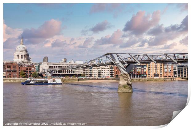 Millennium Bridge, London Print by Phil Longfoot