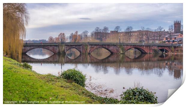 The Old Dee Bridge Chester  Print by Phil Longfoot