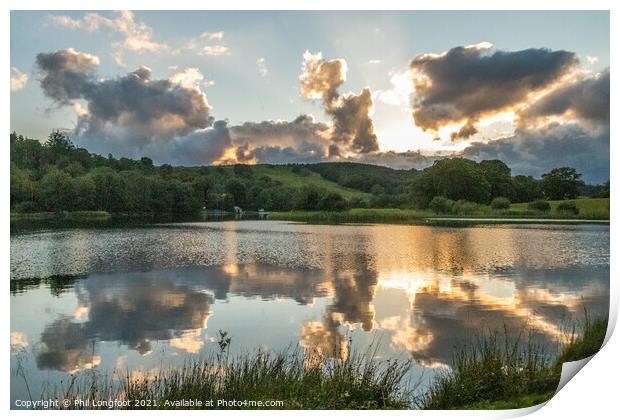 A beautiful sunset over Esthwaite Water  Print by Phil Longfoot