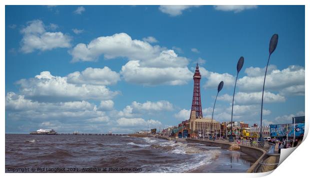 Blackpool seafront  Print by Phil Longfoot