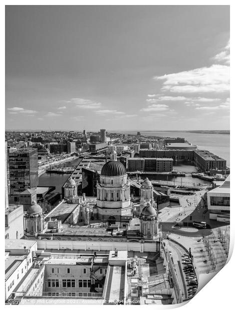 Views from Royal Liver Building Liverpool  Print by Phil Longfoot