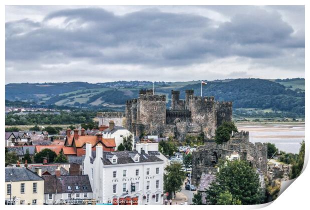 Conway Castle and Town North Wales  Print by Phil Longfoot