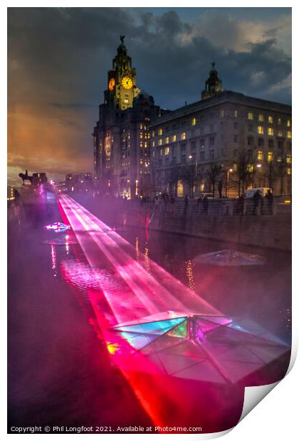 River of Light festival Liverpool  Print by Phil Longfoot
