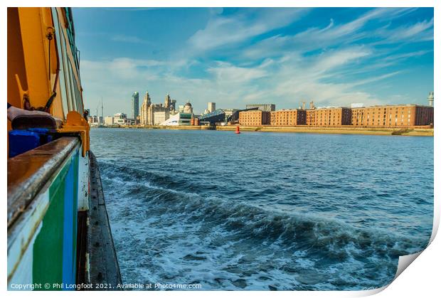 View from Mersey Ferry Liverpool  Print by Phil Longfoot