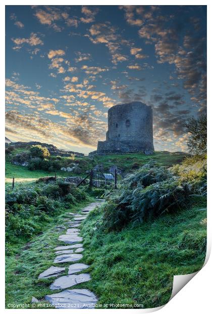 Dolbadarn Castle Llanberis at dawn Print by Phil Longfoot