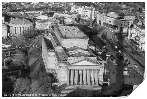 St George's Hall Liverpool from 450 feet in the ai Print by Phil Longfoot