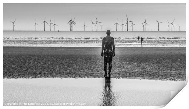 Iron Men Crosby looking out to sea Print by Phil Longfoot