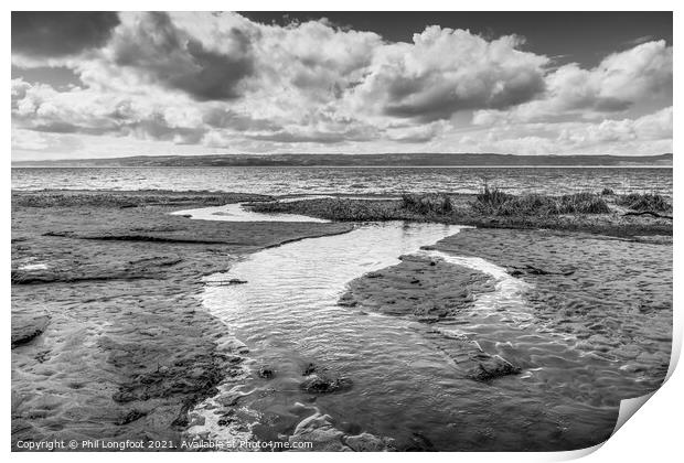 Thurstaston Beach on a bright and cloudy day  Print by Phil Longfoot