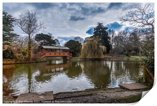 Swiss Bridge, Birkenhead Park. Print by Ron Thomas